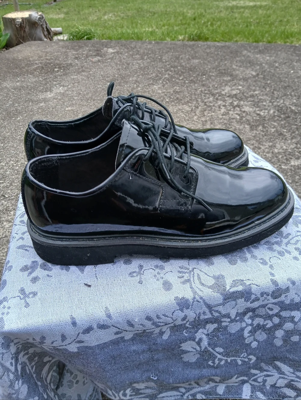 Rocky Men's 8.5 Black Patent Leather Derby Shoes